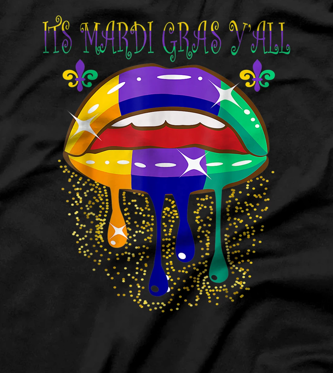 Its Mardi Gras Yall Lips Carnival Parade Masquerade Party T-Shirt, Kid T-Shirt and Women T-Shirt