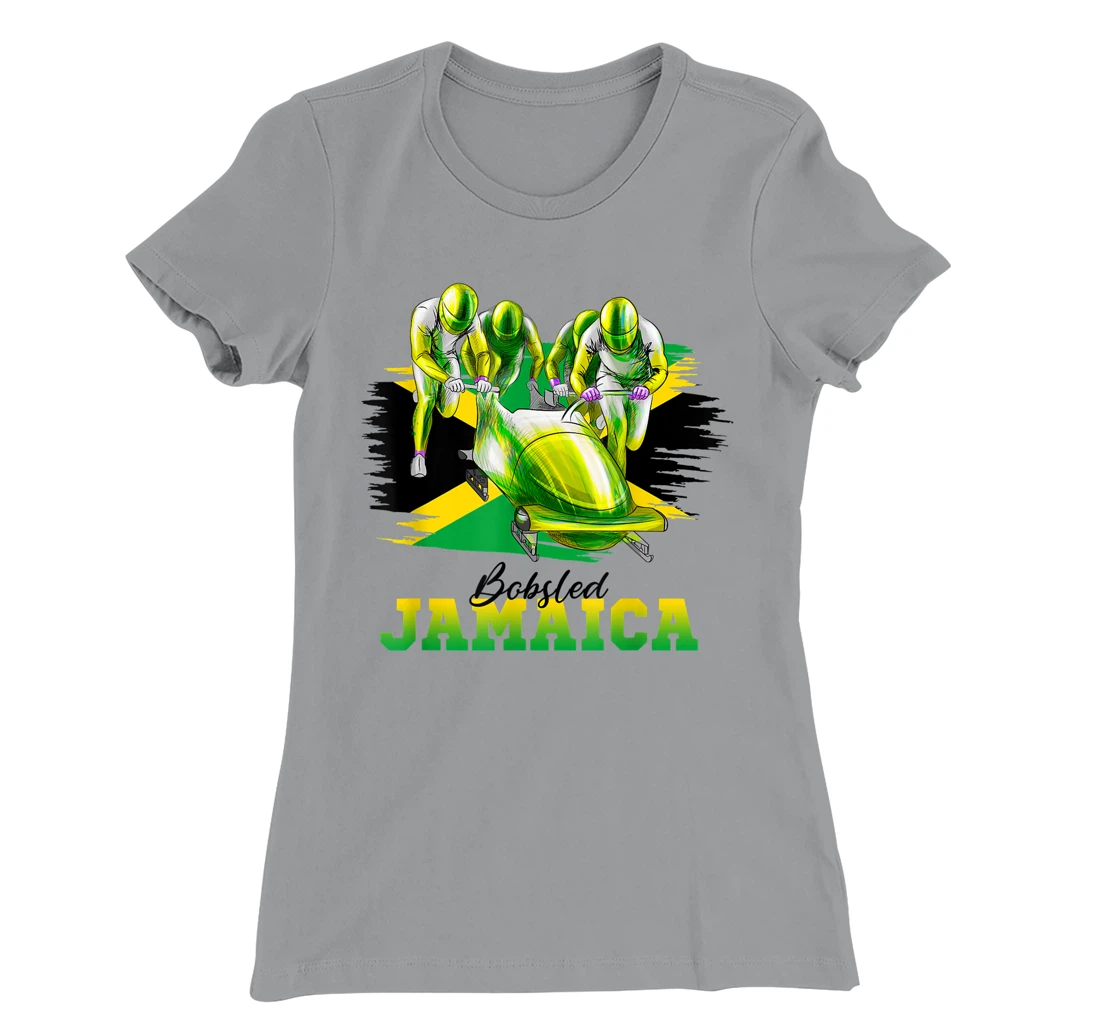 Bobsled Jamaica Team Jamaican Flag Winter Bobsled Lover T-Shirt, Women T-Shirt