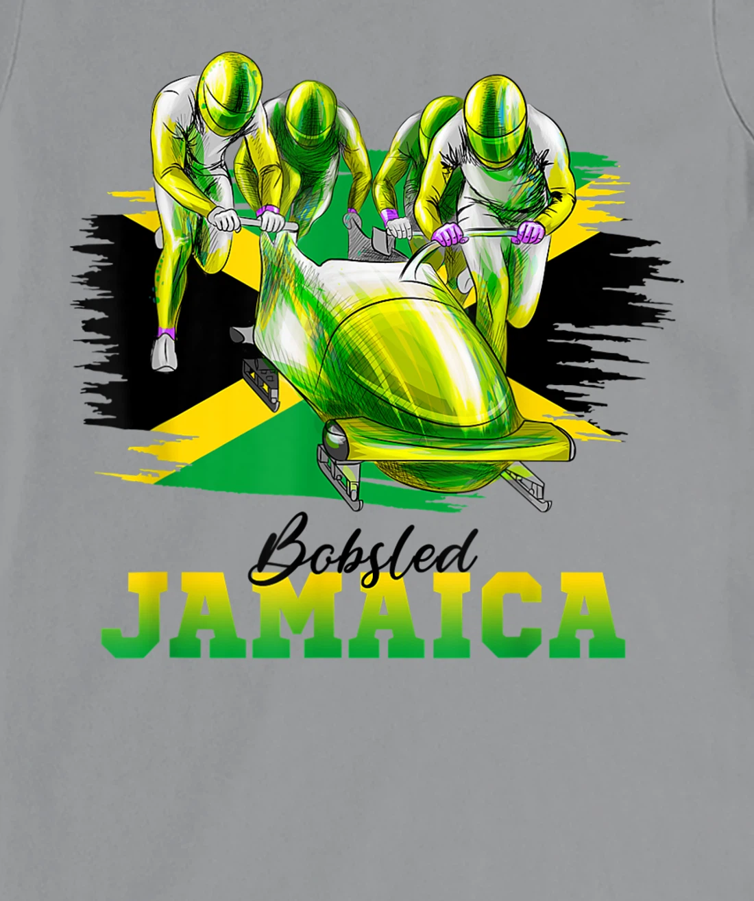 Bobsled Jamaica Team Jamaican Flag Winter Bobsled Lover T-Shirt, Women T-Shirt