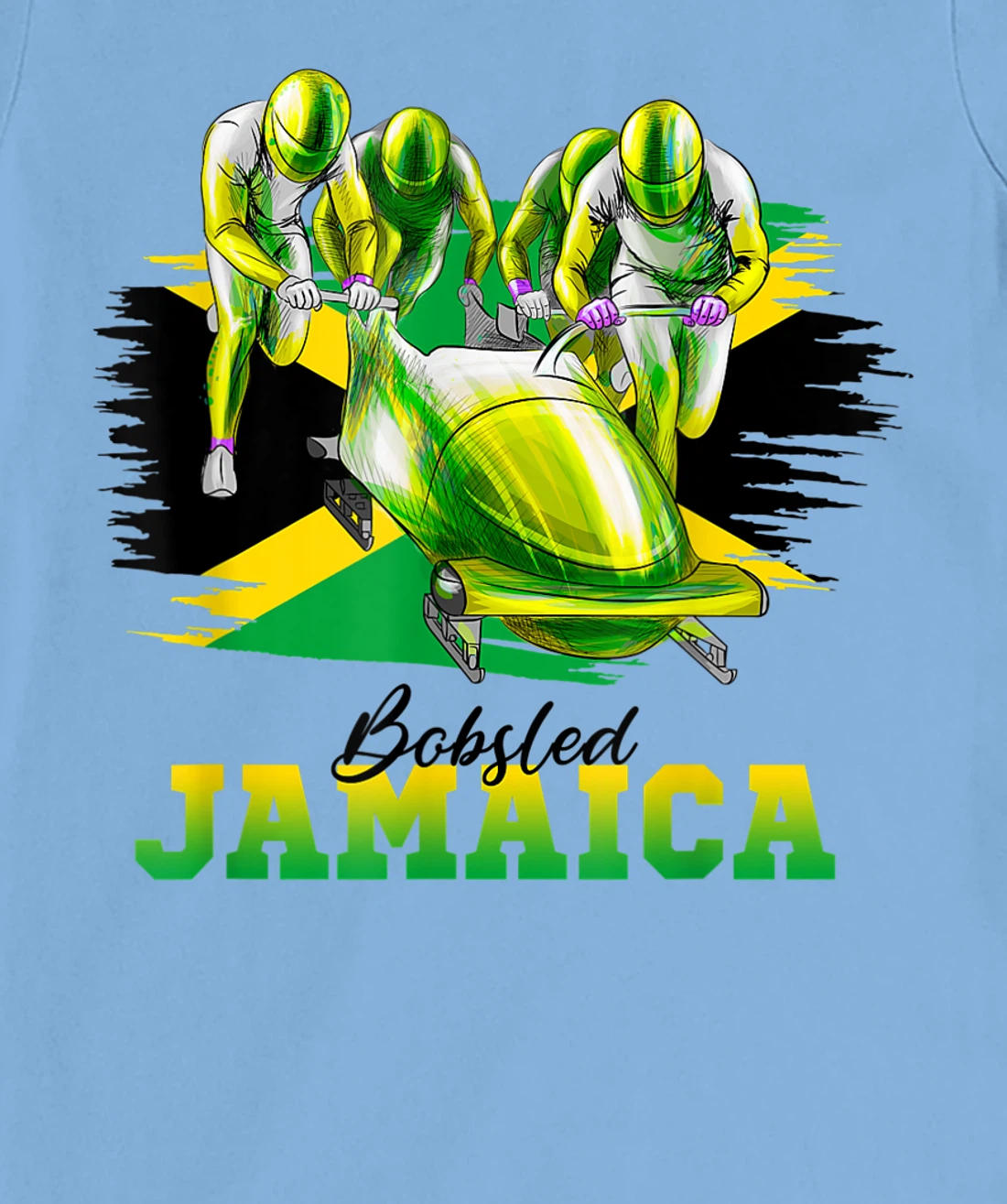 Bobsled Jamaica Team Jamaican Flag Winter Bobsled Lover T-Shirt, Women T-Shirt