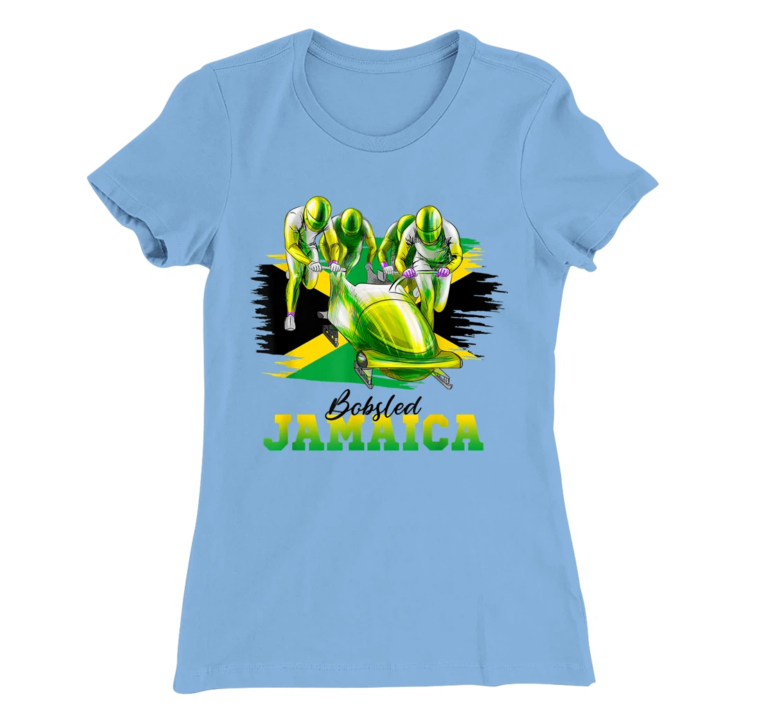 Bobsled Jamaica Team Jamaican Flag Winter Bobsled Lover T-Shirt, Women T-Shirt