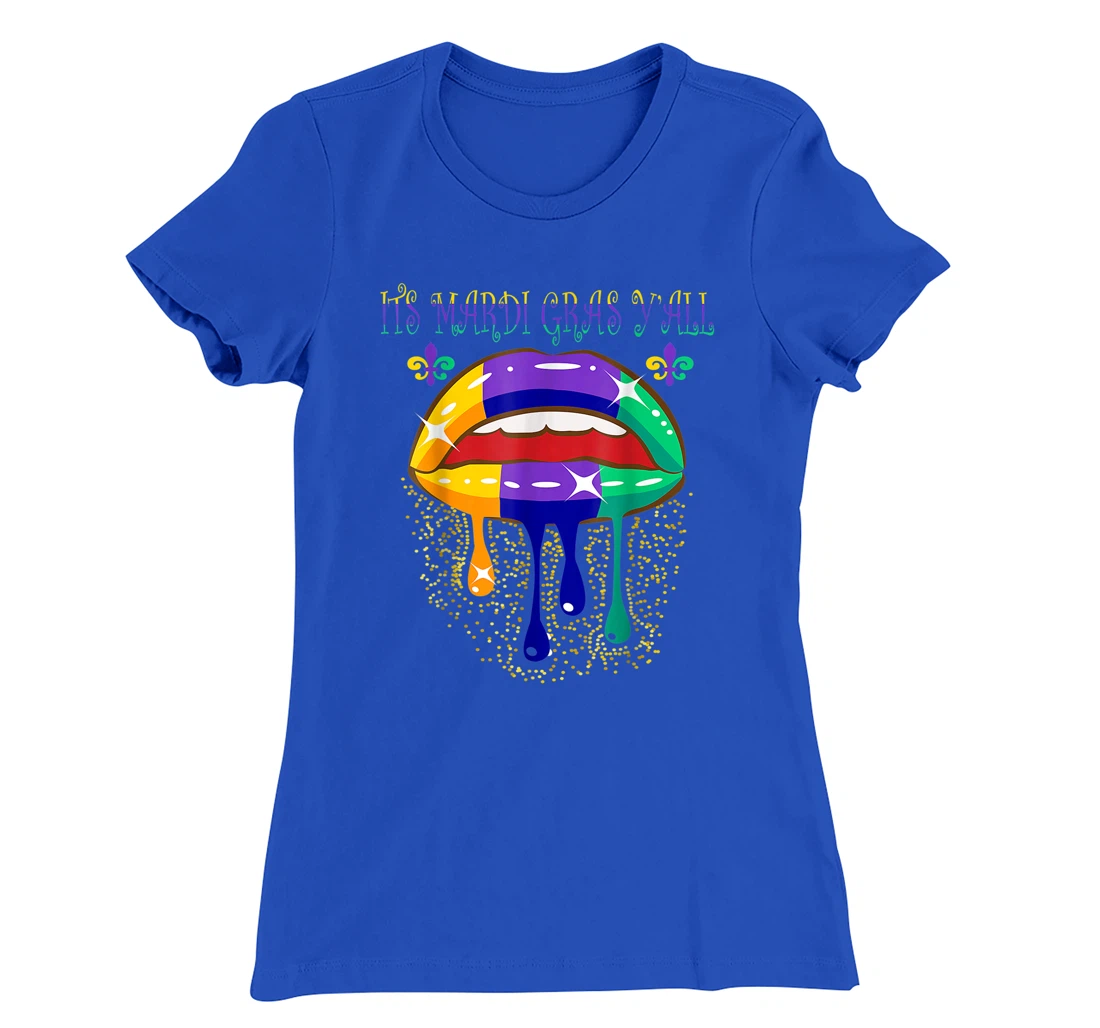 Its Mardi Gras Yall Lips Carnival Parade Masquerade Party T-Shirt, Kid T-Shirt and Women T-Shirt
