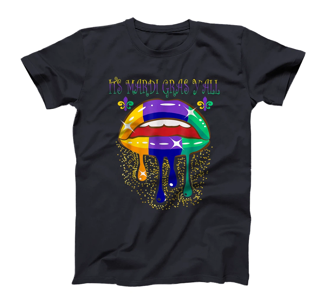 Its Mardi Gras Yall Lips Carnival Parade Masquerade Party T-Shirt, Kid T-Shirt and Women T-Shirt