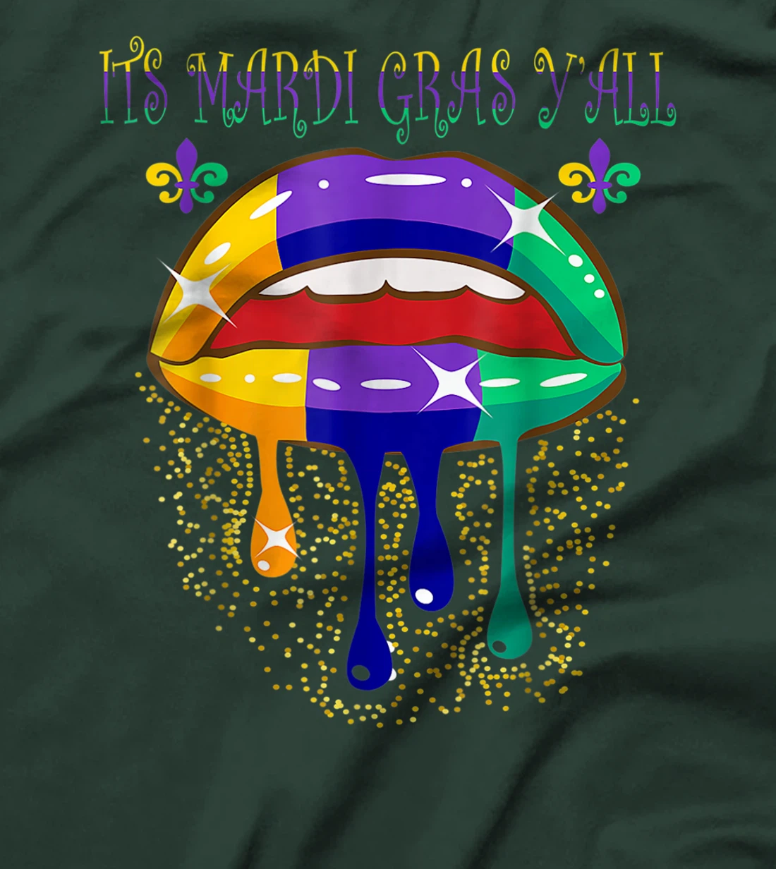 Its Mardi Gras Yall Lips Carnival Parade Masquerade Party T-Shirt, Kid T-Shirt and Women T-Shirt