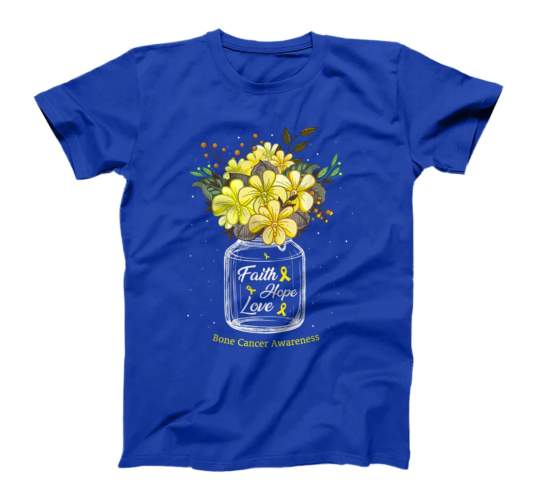 Bone Cancer Faith Love Hope Flower Sarcoma Awareness T-Shirt, Women T-Shirt