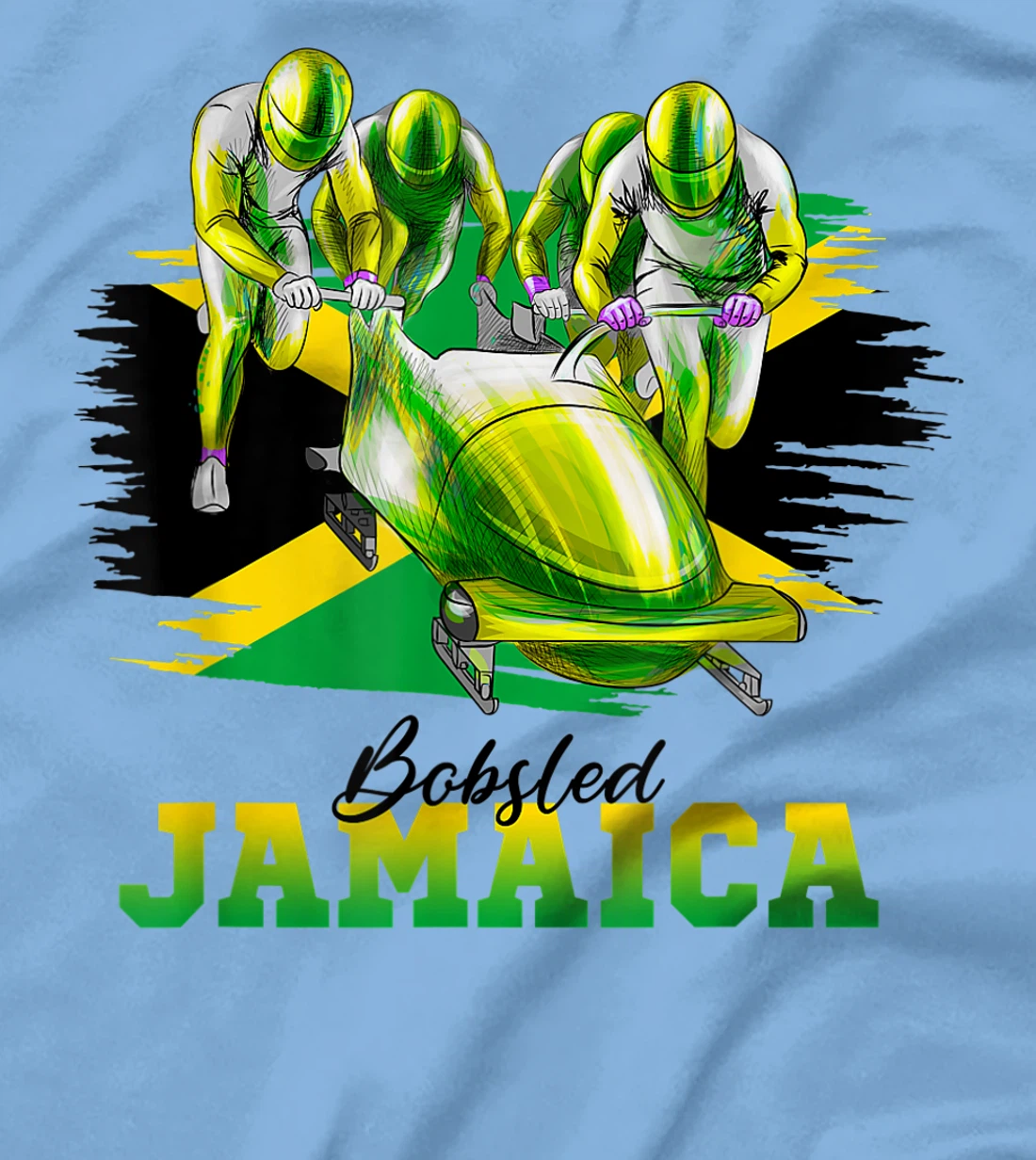 Bobsled Jamaica Team Jamaican Flag Winter Bobsled Lover T-Shirt, Women T-Shirt