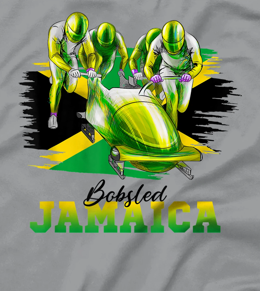 Bobsled Jamaica Team Jamaican Flag Winter Bobsled Lover T-Shirt, Women T-Shirt