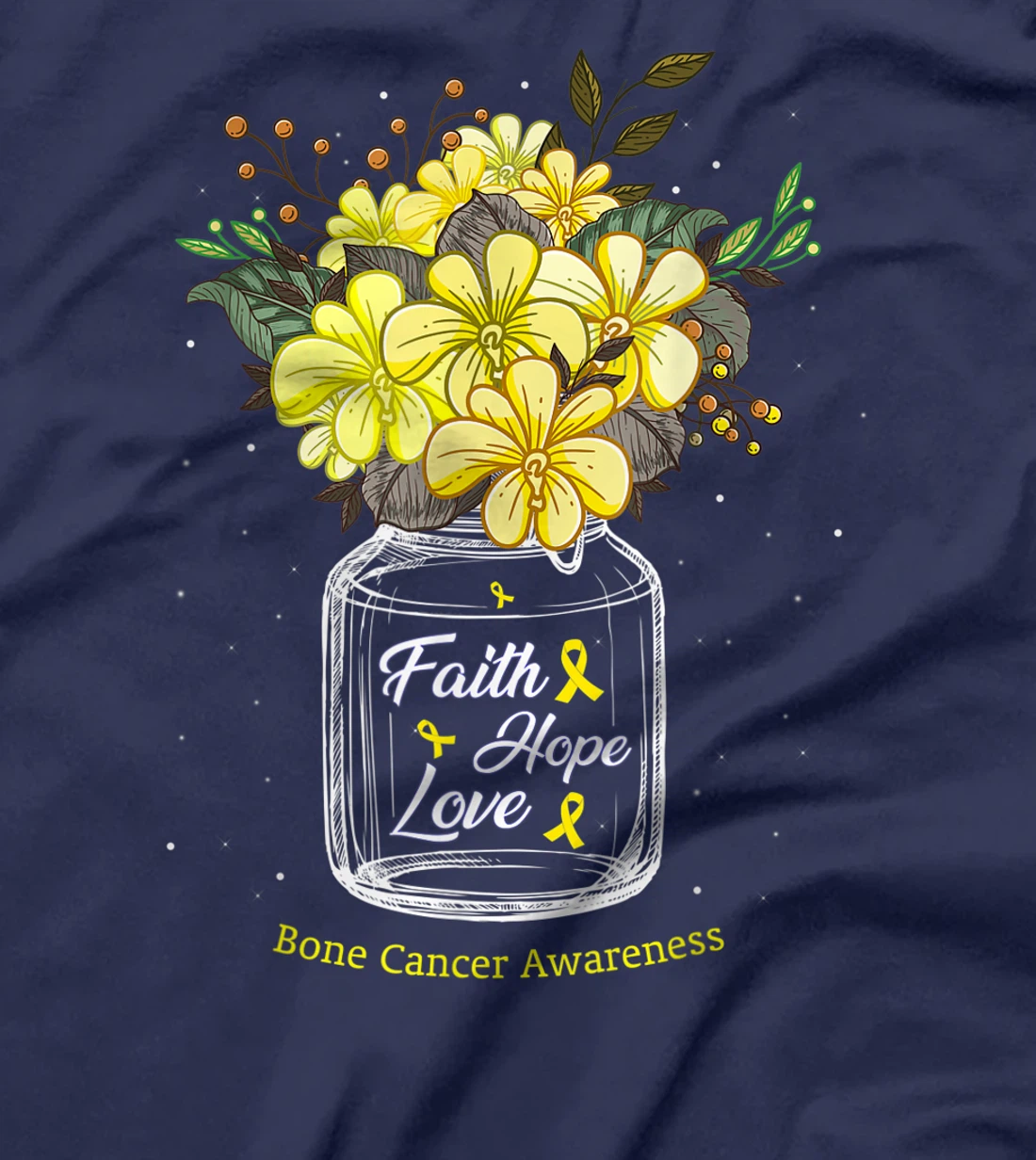 Bone Cancer Faith Love Hope Flower Sarcoma Awareness T-Shirt, Women T-Shirt