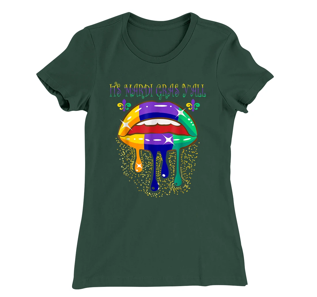 Its Mardi Gras Yall Lips Carnival Parade Masquerade Party T-Shirt, Kid T-Shirt and Women T-Shirt