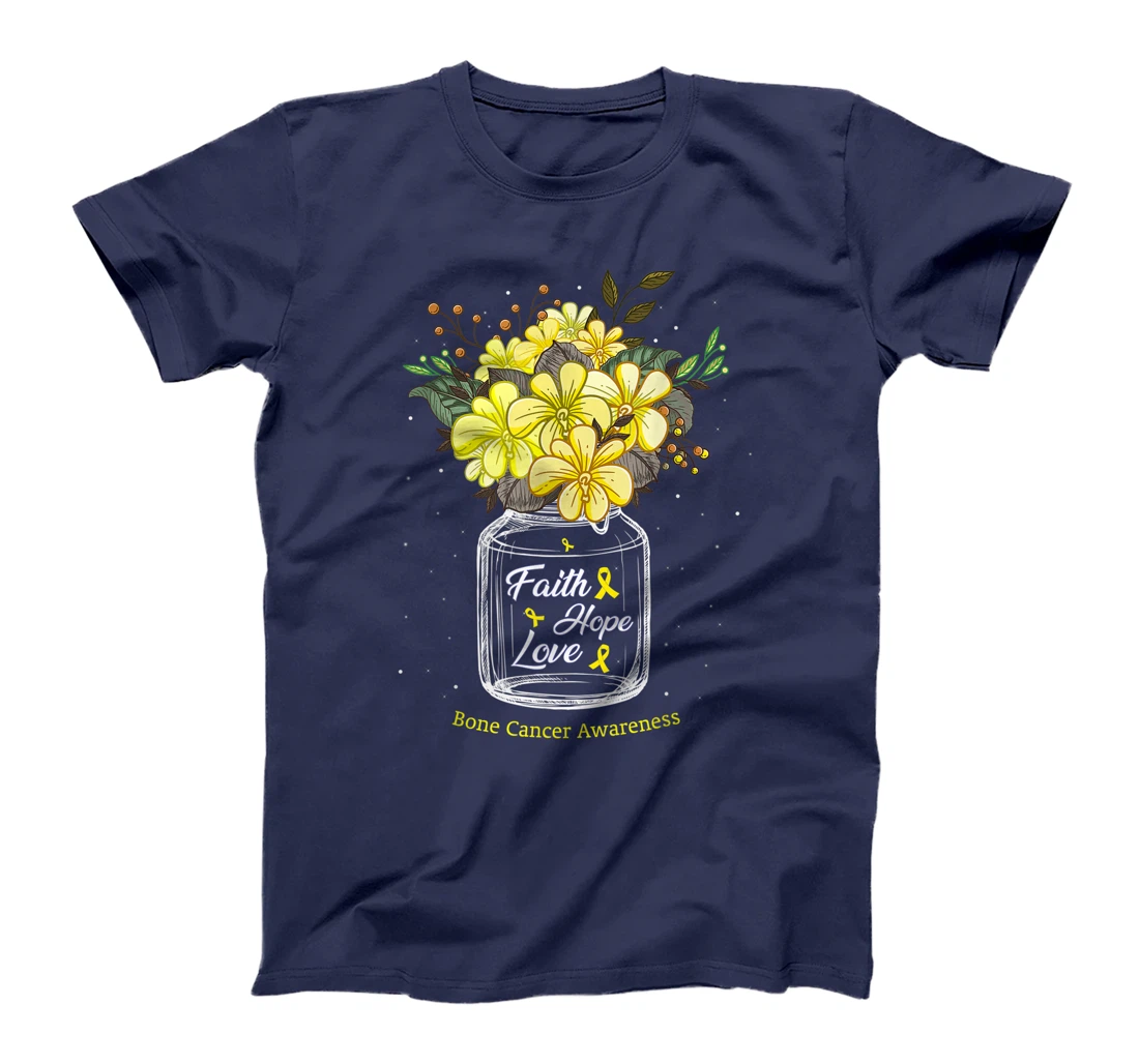 Bone Cancer Faith Love Hope Flower Sarcoma Awareness T-Shirt, Women T-Shirt
