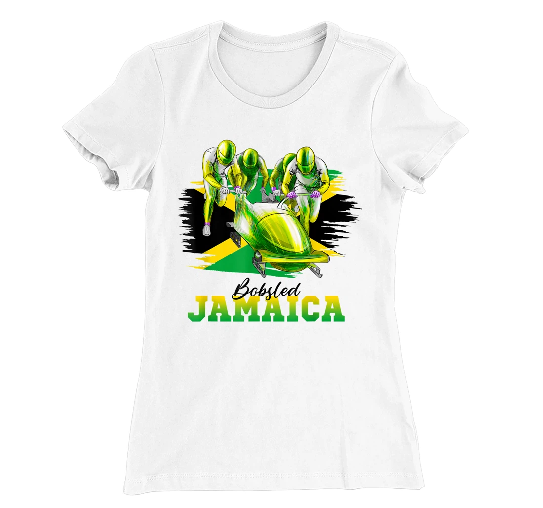 Bobsled Jamaica Team Jamaican Flag Winter Bobsled Lover T-Shirt, Women T-Shirt