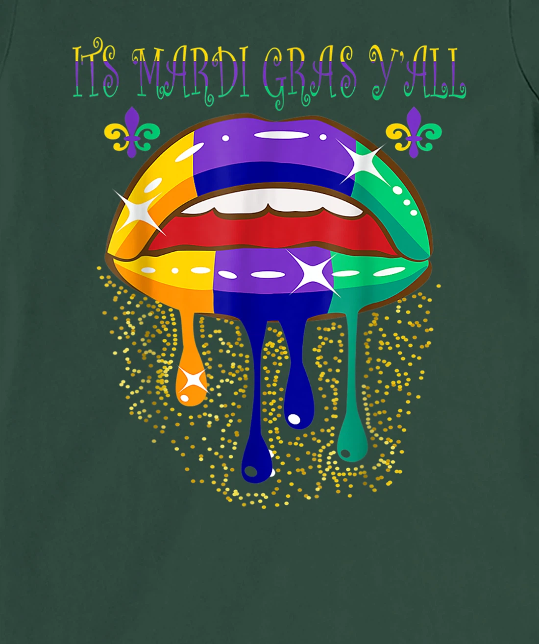 Its Mardi Gras Yall Lips Carnival Parade Masquerade Party T-Shirt, Kid T-Shirt and Women T-Shirt