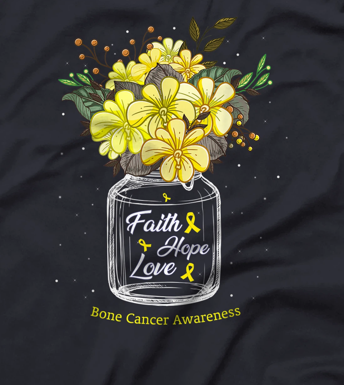 Bone Cancer Faith Love Hope Flower Sarcoma Awareness T-Shirt, Women T-Shirt