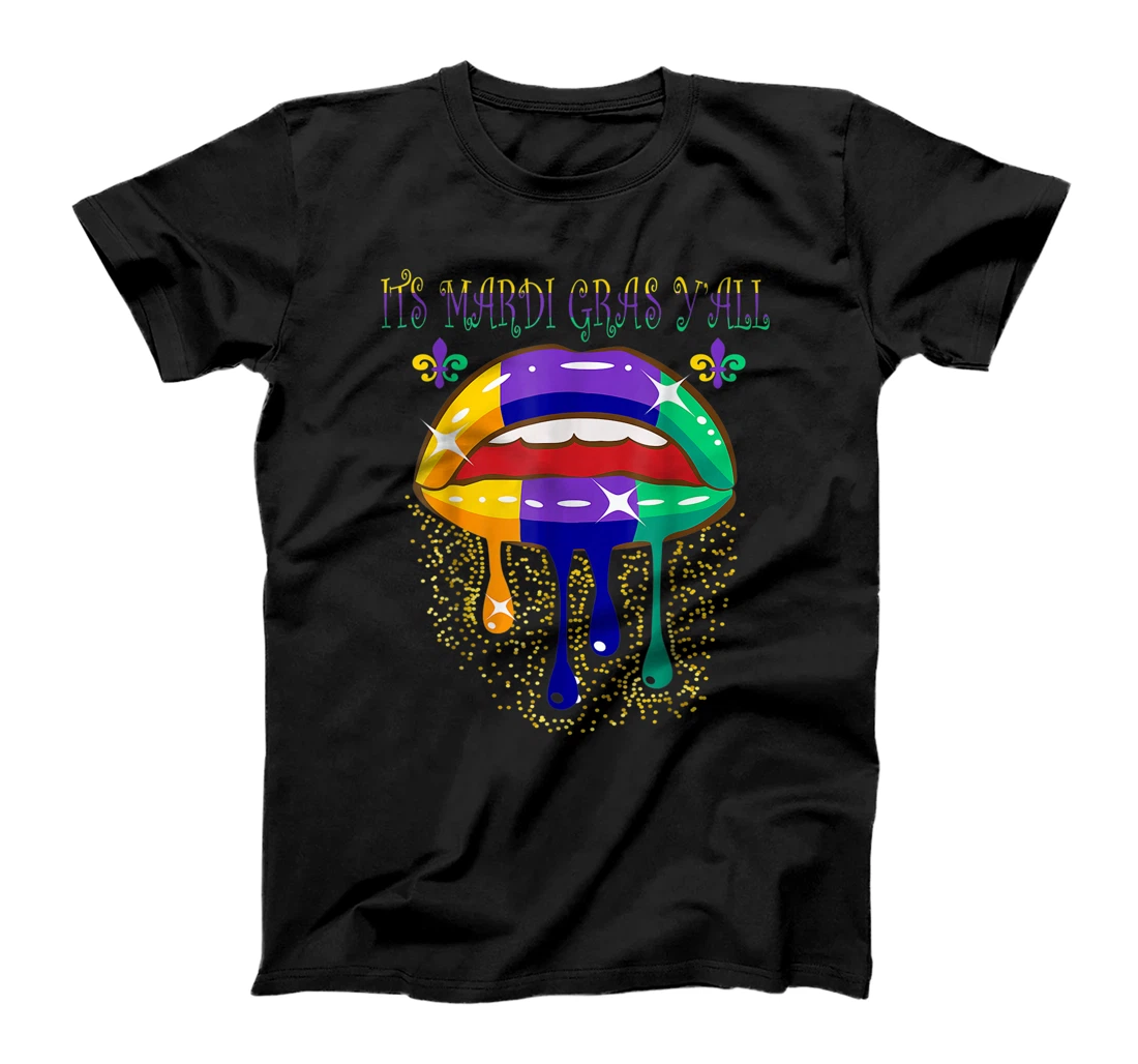 Its Mardi Gras Yall Lips Carnival Parade Masquerade Party T-Shirt, Kid T-Shirt and Women T-Shirt