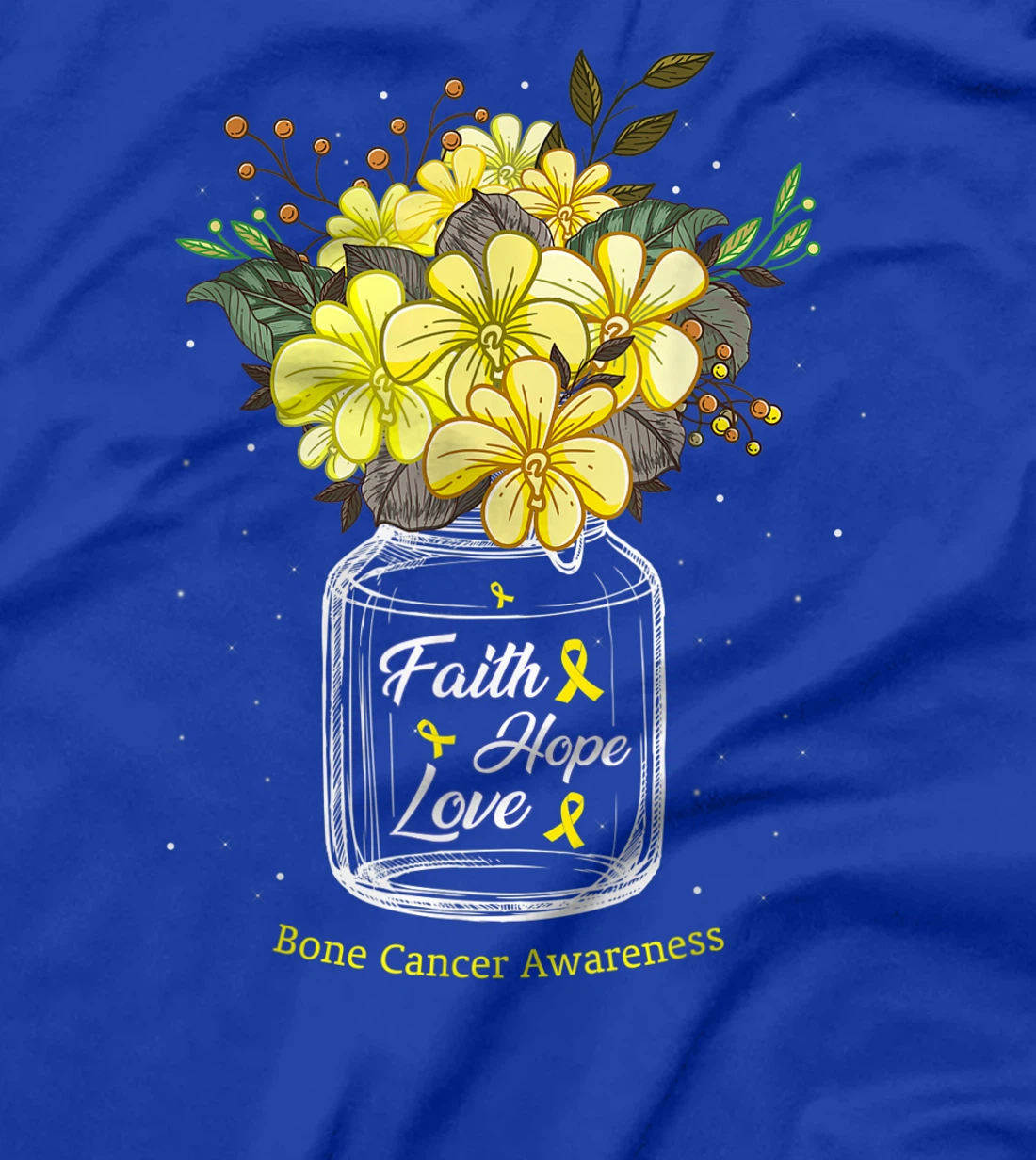 Bone Cancer Faith Love Hope Flower Sarcoma Awareness T-Shirt, Women T-Shirt