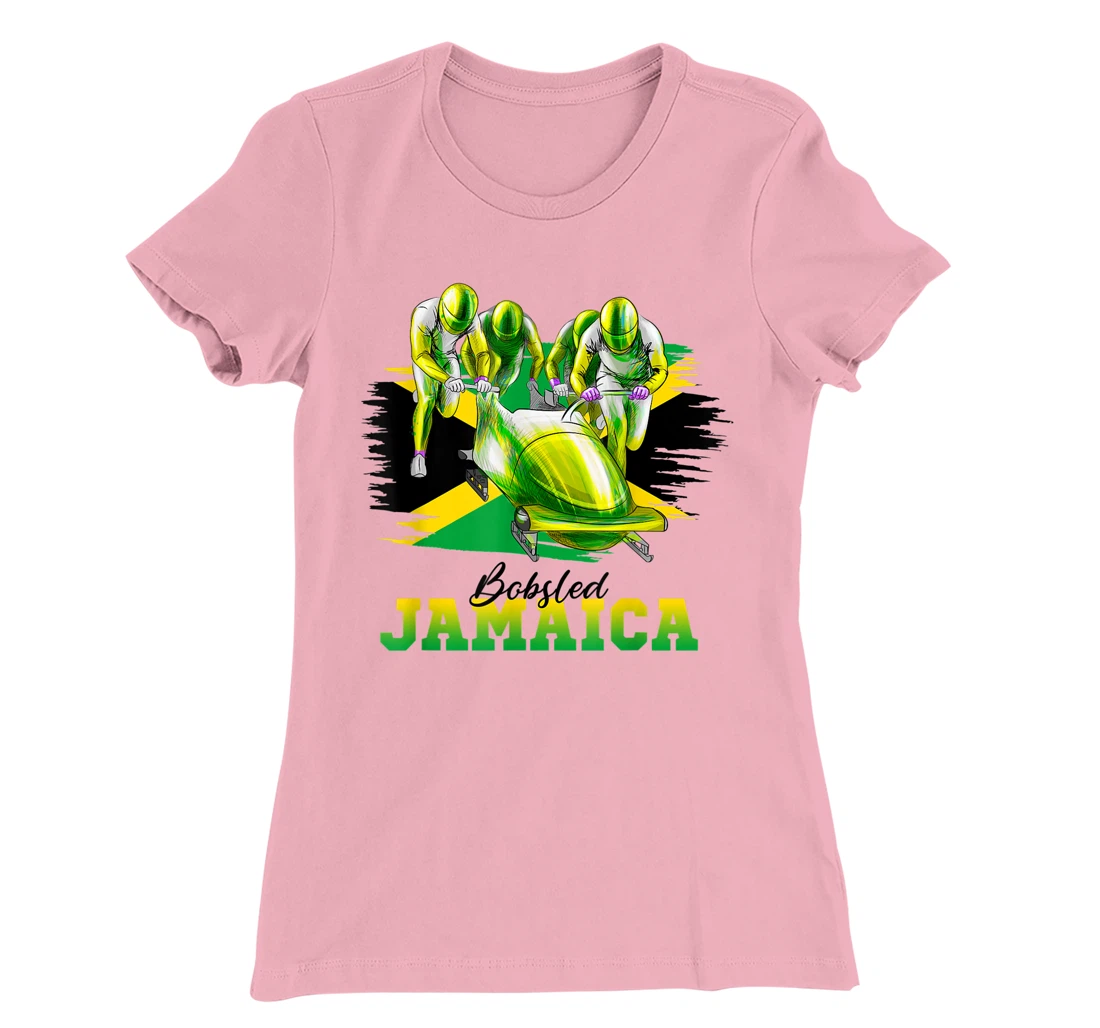 Bobsled Jamaica Team Jamaican Flag Winter Bobsled Lover T-Shirt, Women T-Shirt