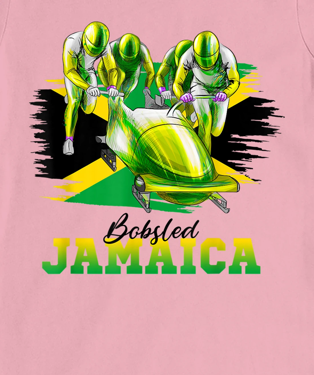 Bobsled Jamaica Team Jamaican Flag Winter Bobsled Lover T-Shirt, Women T-Shirt