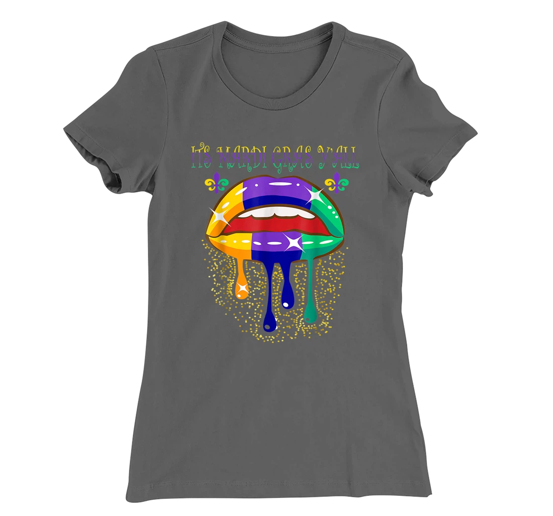 Its Mardi Gras Yall Lips Carnival Parade Masquerade Party T-Shirt, Kid T-Shirt and Women T-Shirt