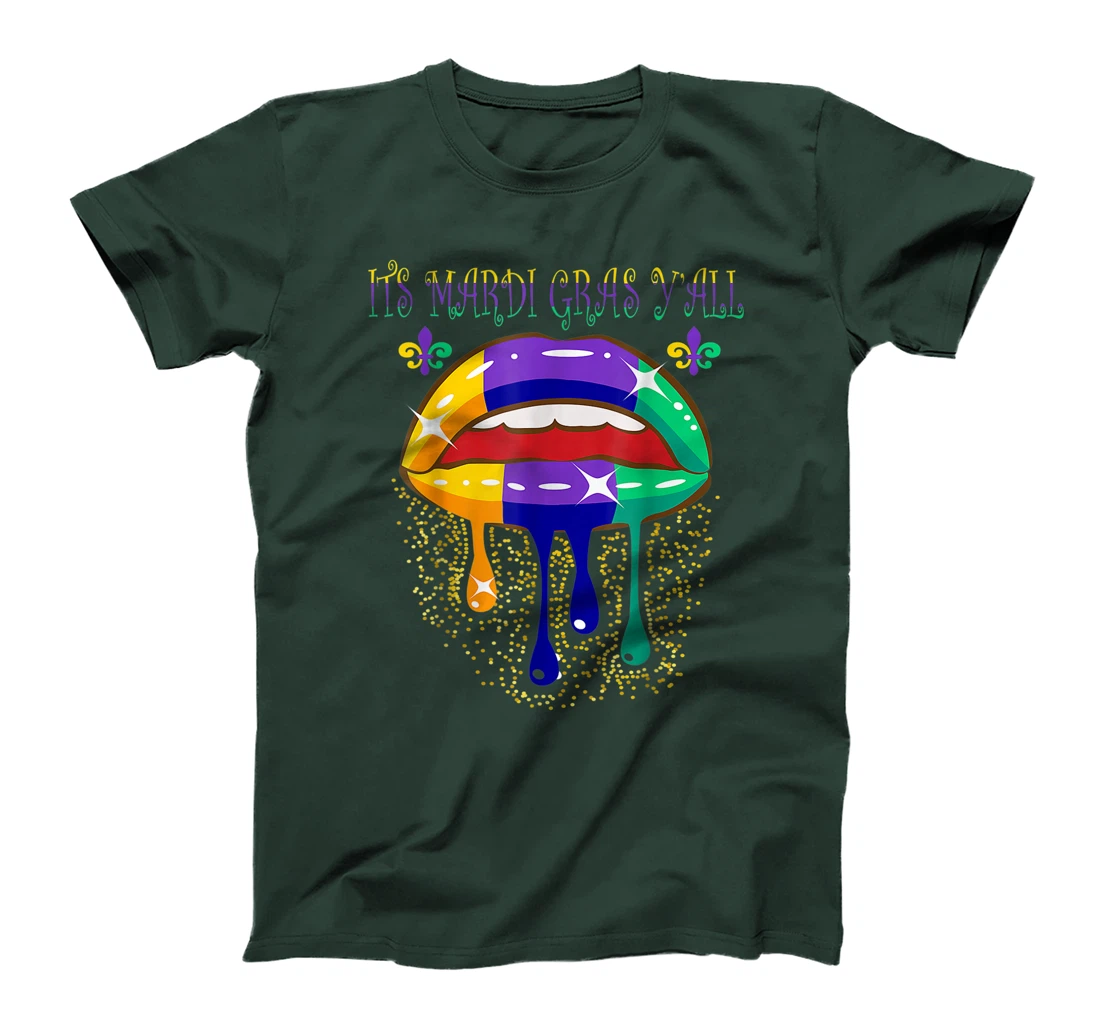 Its Mardi Gras Yall Lips Carnival Parade Masquerade Party T-Shirt, Kid T-Shirt and Women T-Shirt
