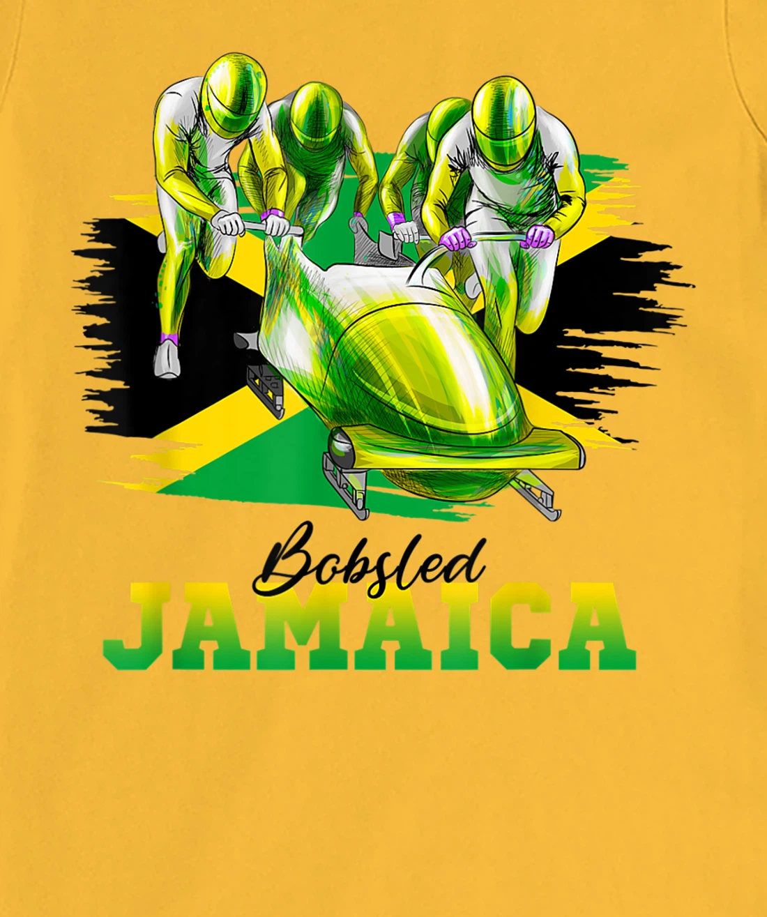 Bobsled Jamaica Team Jamaican Flag Winter Bobsled Lover T-Shirt, Women T-Shirt