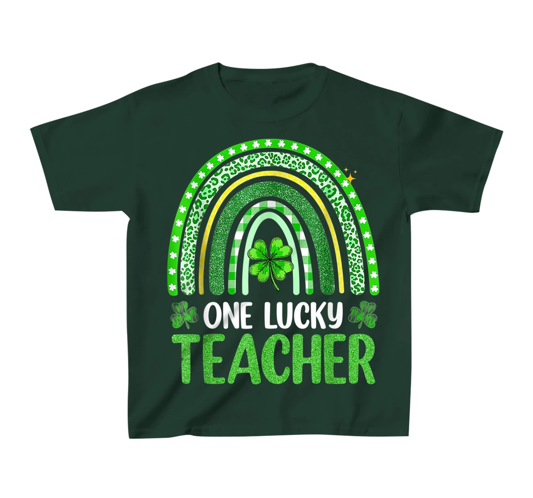One Lucky Teacher Rainbow St Patrick’s Day Appreciation T-Shirt, Kid T-Shirt and Women T-Shirt