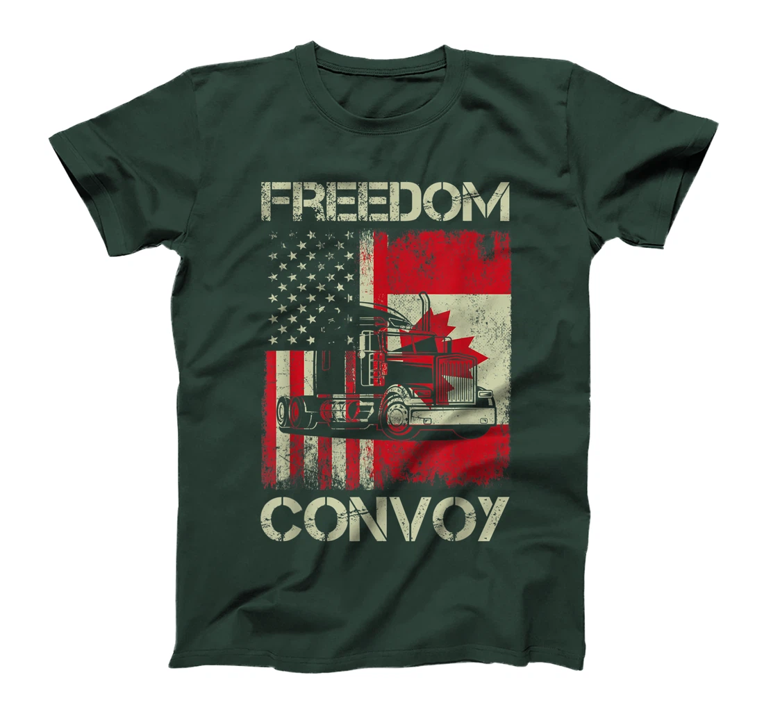 Freedom Convoy 2022 Support Canadian Truckers Mandate Truck T-Shirt, Women T-Shirt