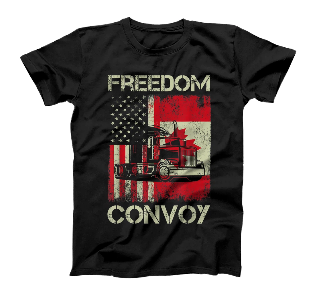 Freedom Convoy 2022 Support Canadian Truckers Mandate Truck T-Shirt, Women T-Shirt