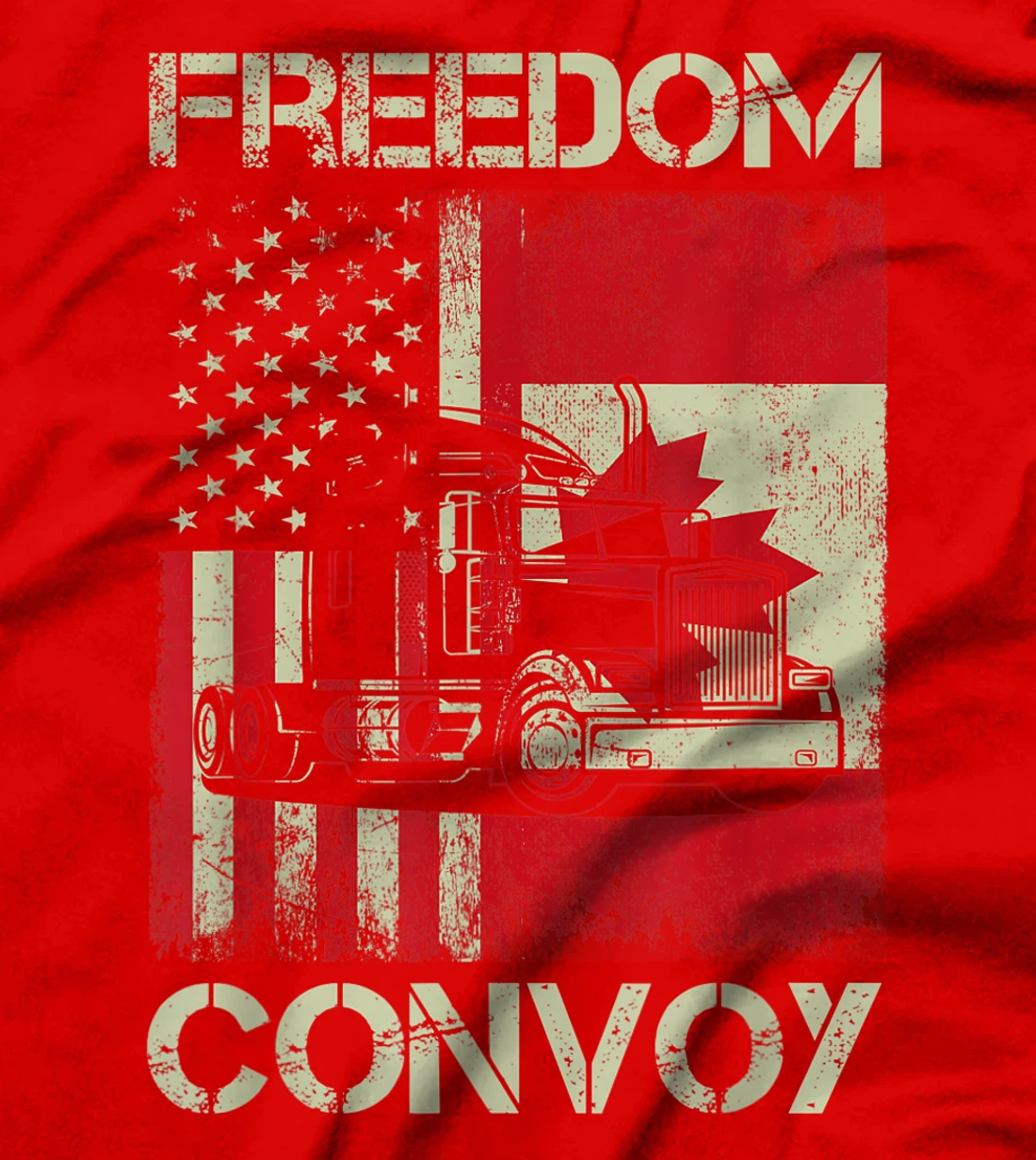 Freedom Convoy 2022 Support Canadian Truckers Mandate Truck T-Shirt, Women T-Shirt