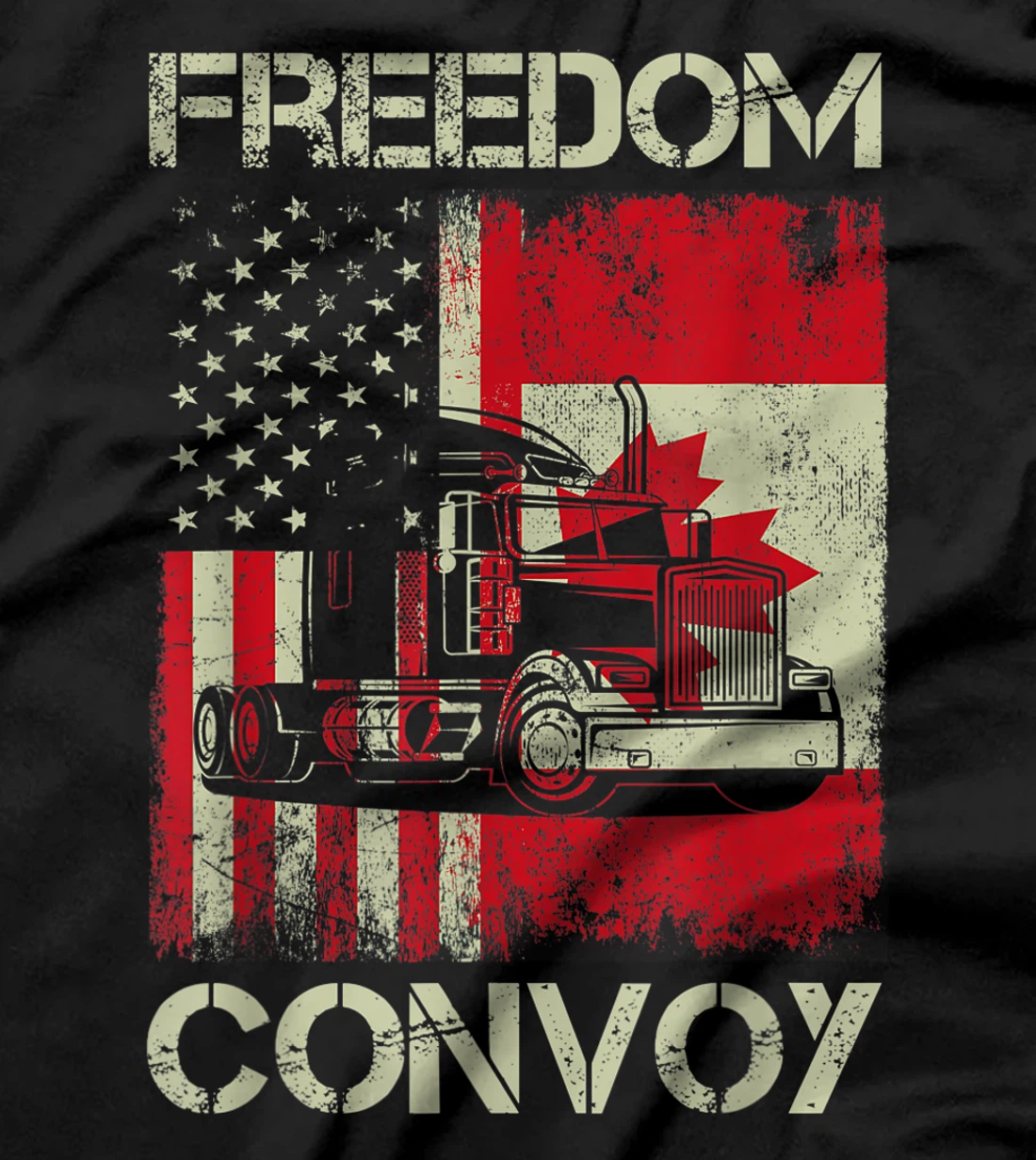 Freedom Convoy 2022 Support Canadian Truckers Mandate Truck T-Shirt, Women T-Shirt