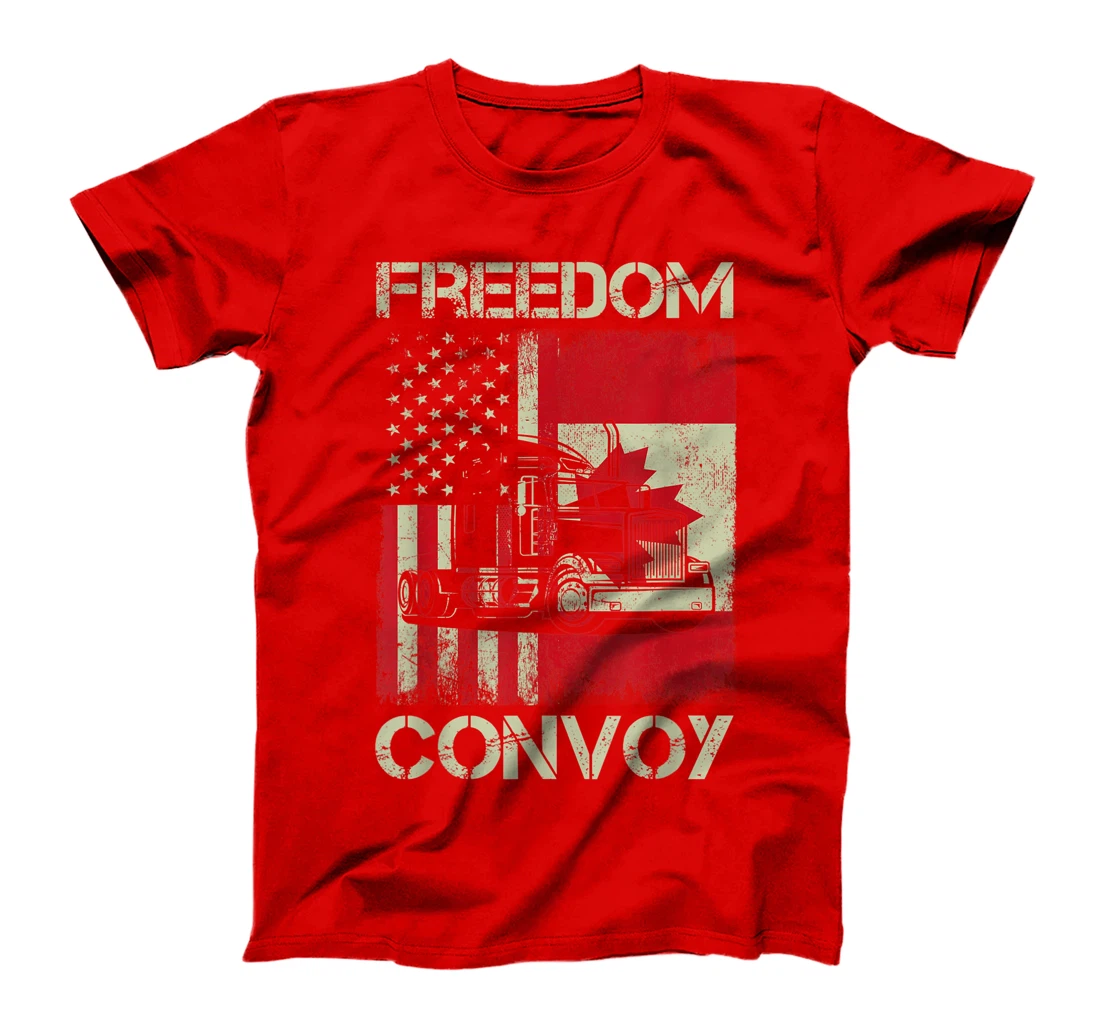 Freedom Convoy 2022 Support Canadian Truckers Mandate Truck T-Shirt, Women T-Shirt
