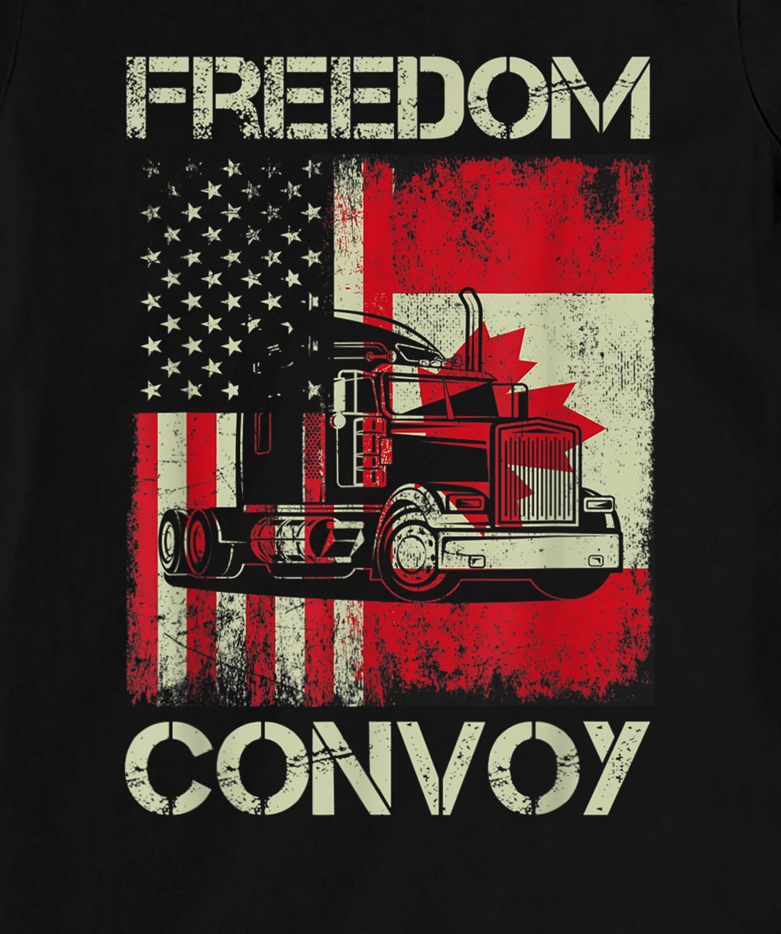 Freedom Convoy 2022 Support Canadian Truckers Mandate Truck T-Shirt, Women T-Shirt
