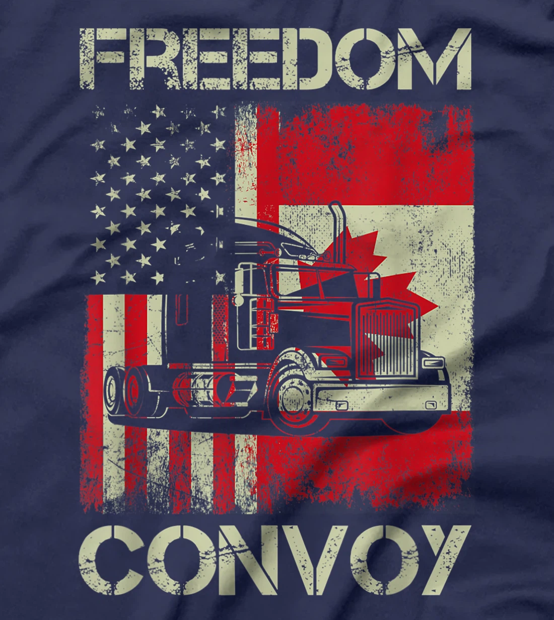Freedom Convoy 2022 Support Canadian Truckers Mandate Truck T-Shirt, Women T-Shirt