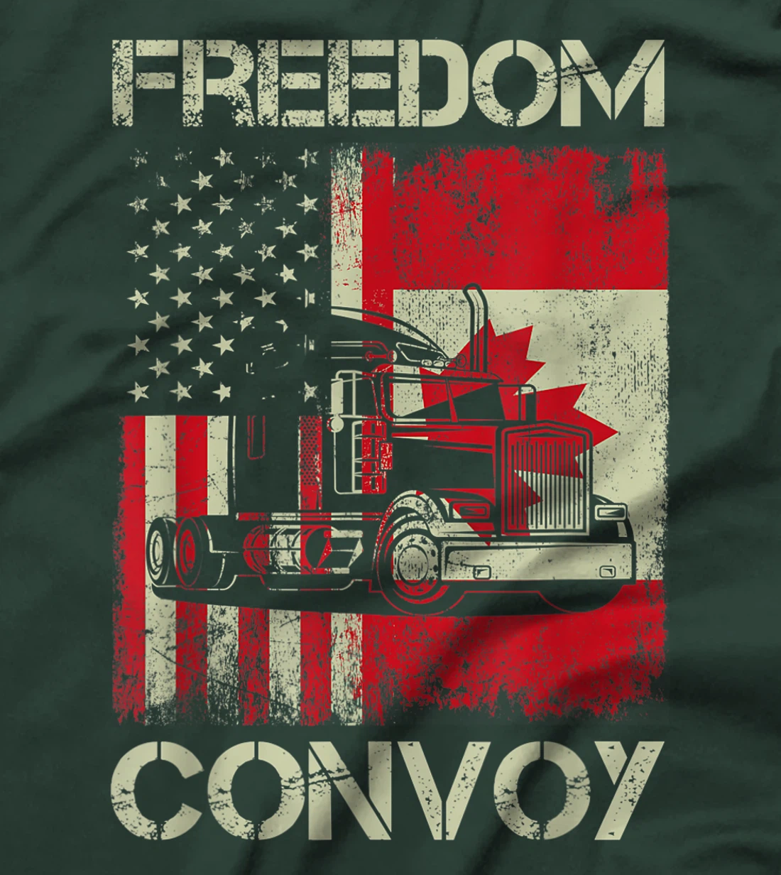 Freedom Convoy 2022 Support Canadian Truckers Mandate Truck T-Shirt, Women T-Shirt