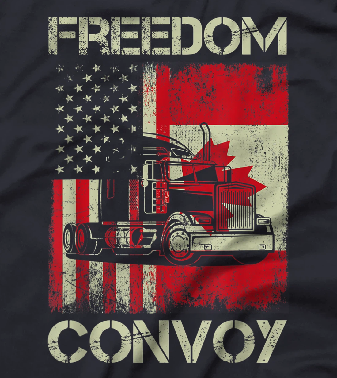 Freedom Convoy 2022 Support Canadian Truckers Mandate Truck T-Shirt, Women T-Shirt
