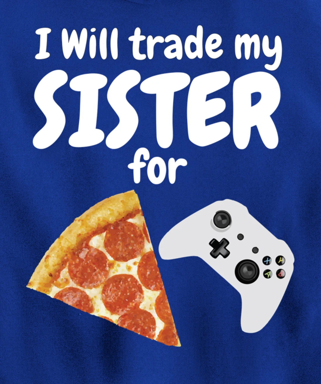 Gamer Pizza Sister Boys Video Game Funny Brother Pepperoni Pullover Hoodie