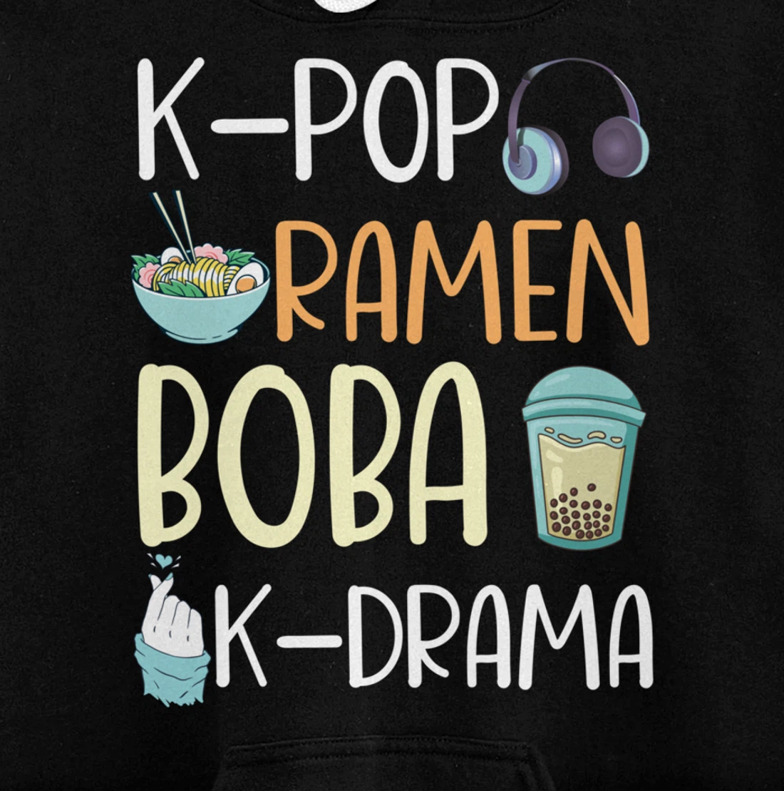 K-Pop Ramen Boba K-Drama Funny Ramen Bubble Tea Lover Pullover Hoodie