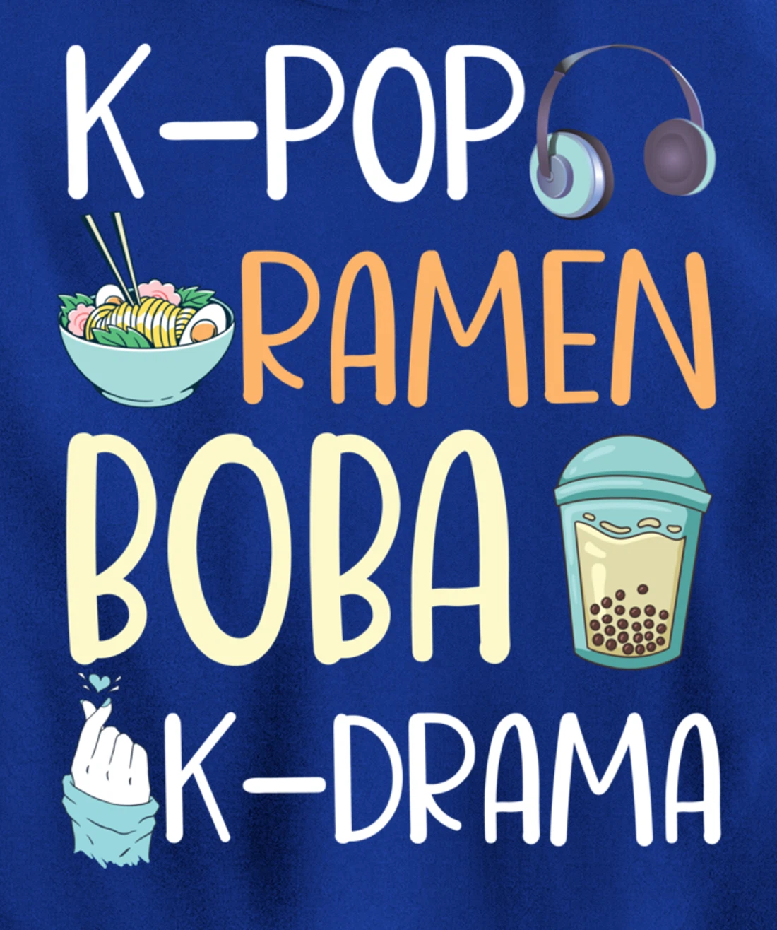 K-Pop Ramen Boba K-Drama Funny Ramen Bubble Tea Lover Pullover Hoodie