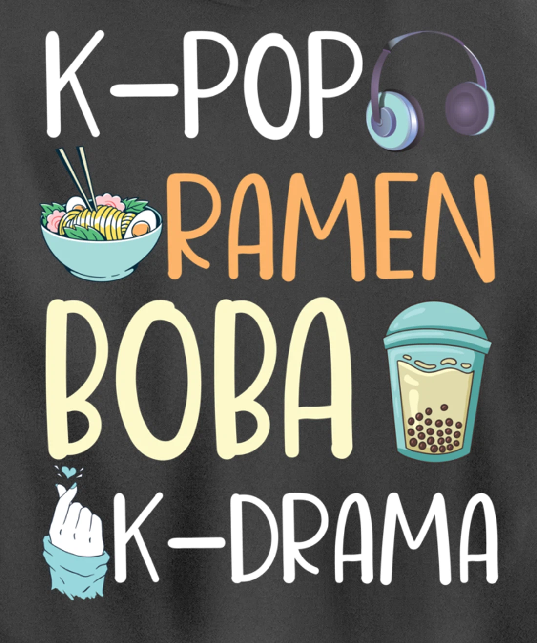 K-Pop Ramen Boba K-Drama Funny Ramen Bubble Tea Lover Pullover Hoodie