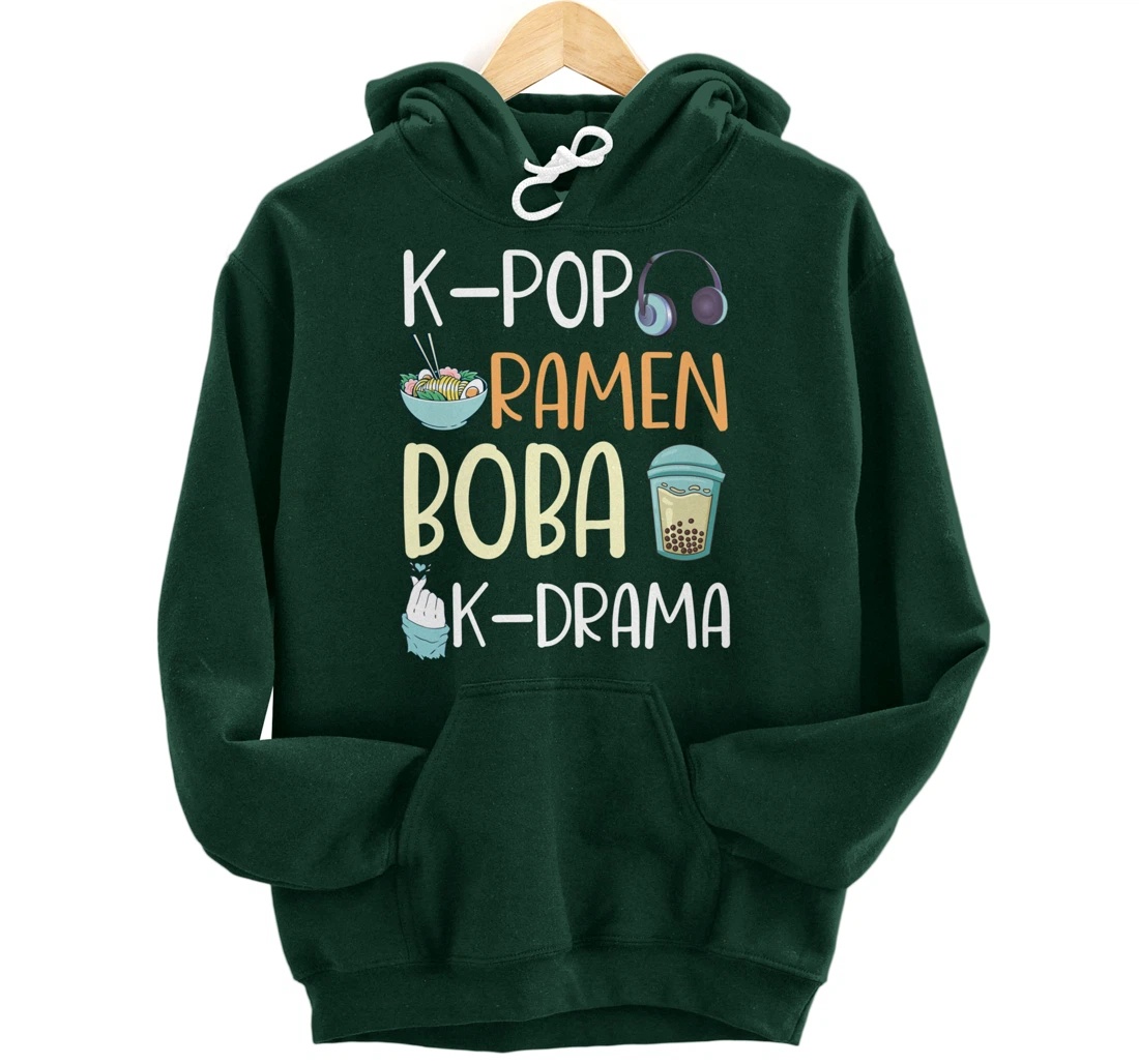 K-Pop Ramen Boba K-Drama Funny Ramen Bubble Tea Lover Pullover Hoodie