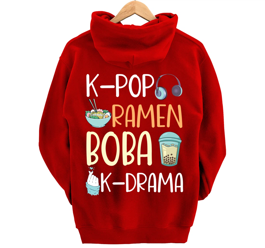 K-Pop Ramen Boba K-Drama Funny Ramen Bubble Tea Lover Pullover Hoodie
