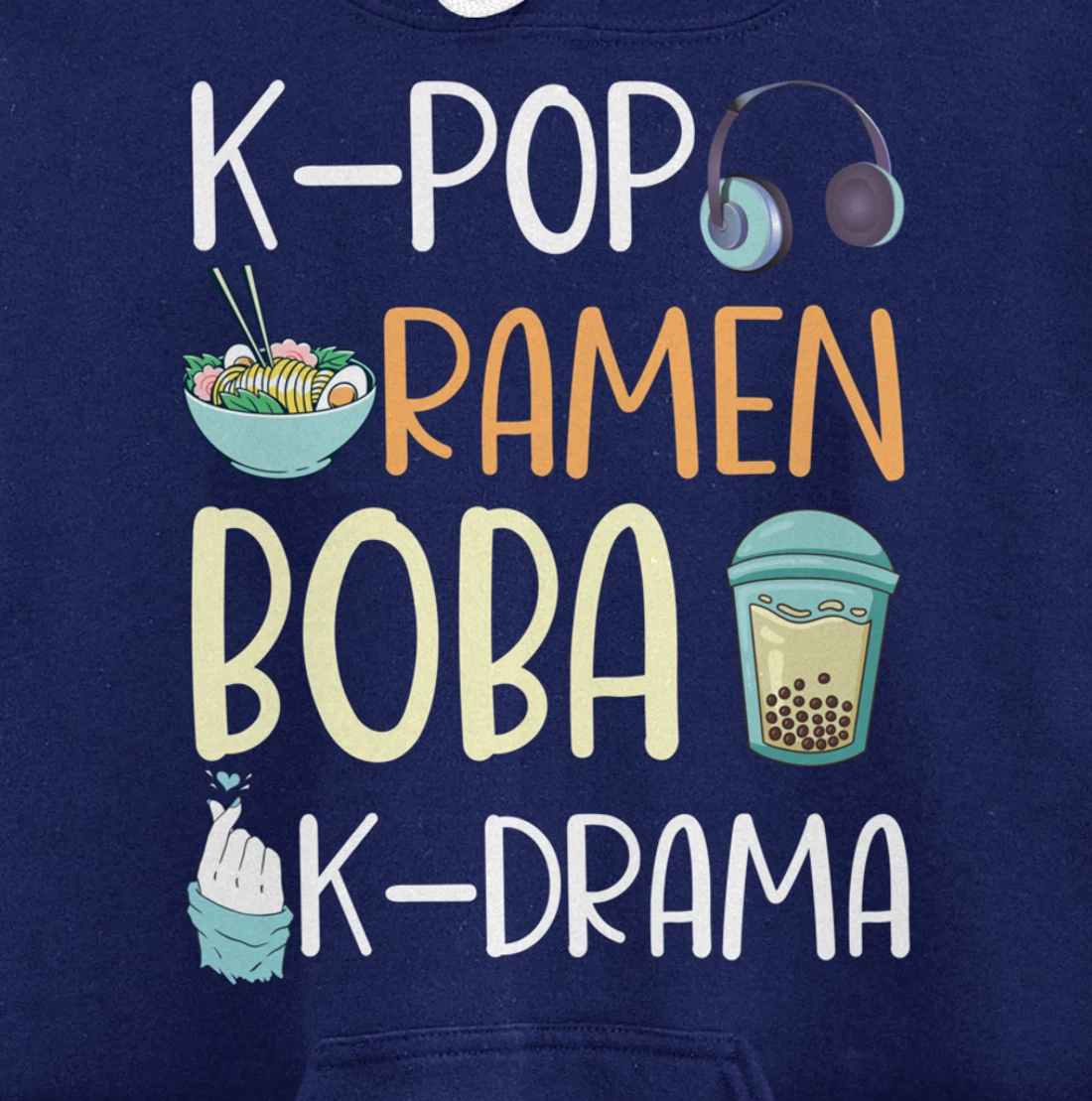 K-Pop Ramen Boba K-Drama Funny Ramen Bubble Tea Lover Pullover Hoodie