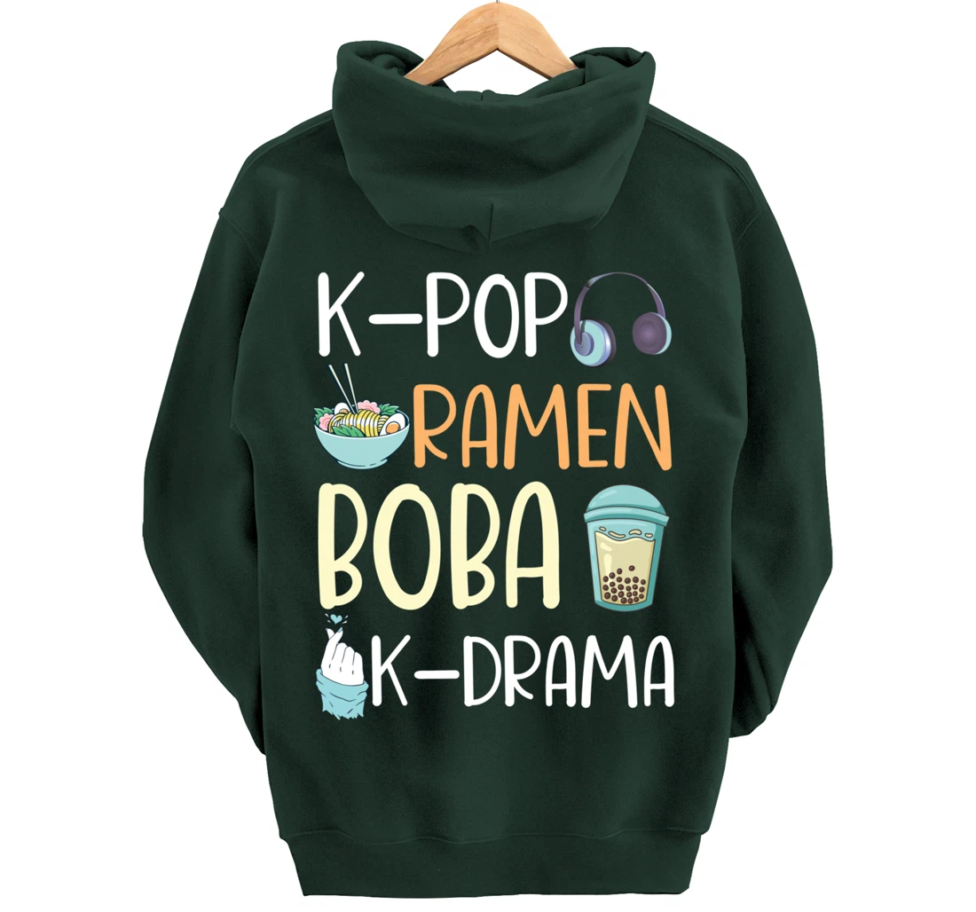 K-Pop Ramen Boba K-Drama Funny Ramen Bubble Tea Lover Pullover Hoodie