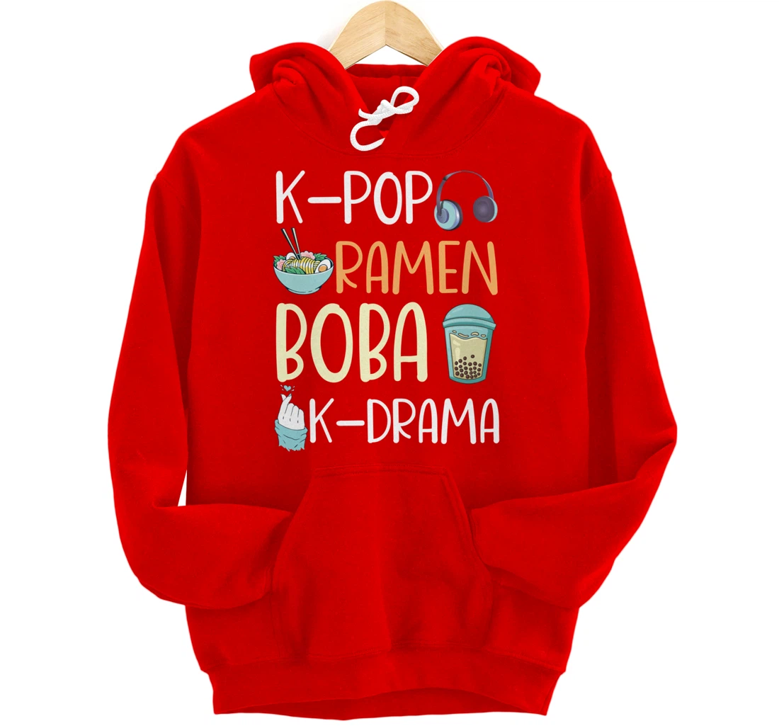 K-Pop Ramen Boba K-Drama Funny Ramen Bubble Tea Lover Pullover Hoodie
