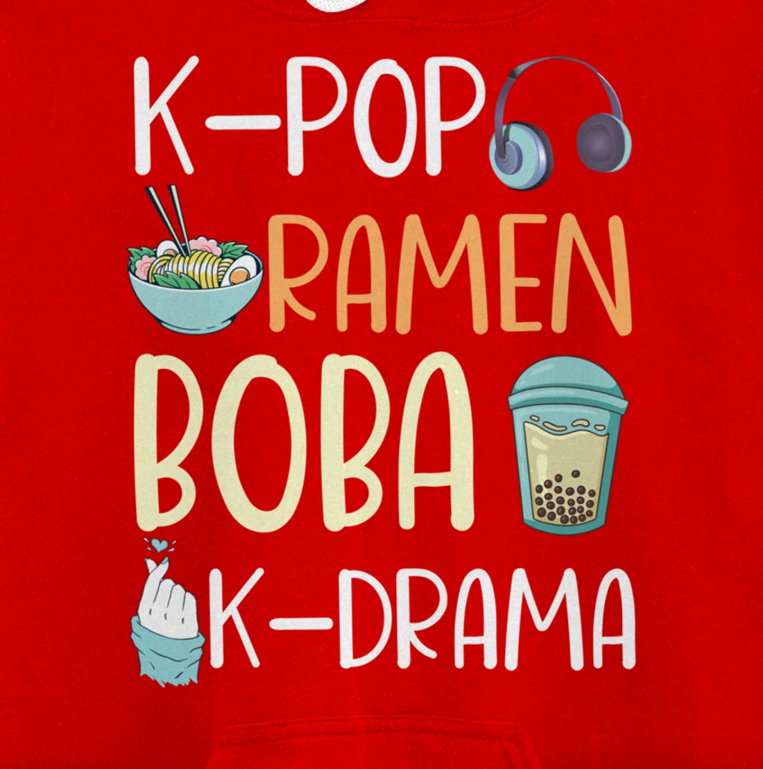 K-Pop Ramen Boba K-Drama Funny Ramen Bubble Tea Lover Pullover Hoodie