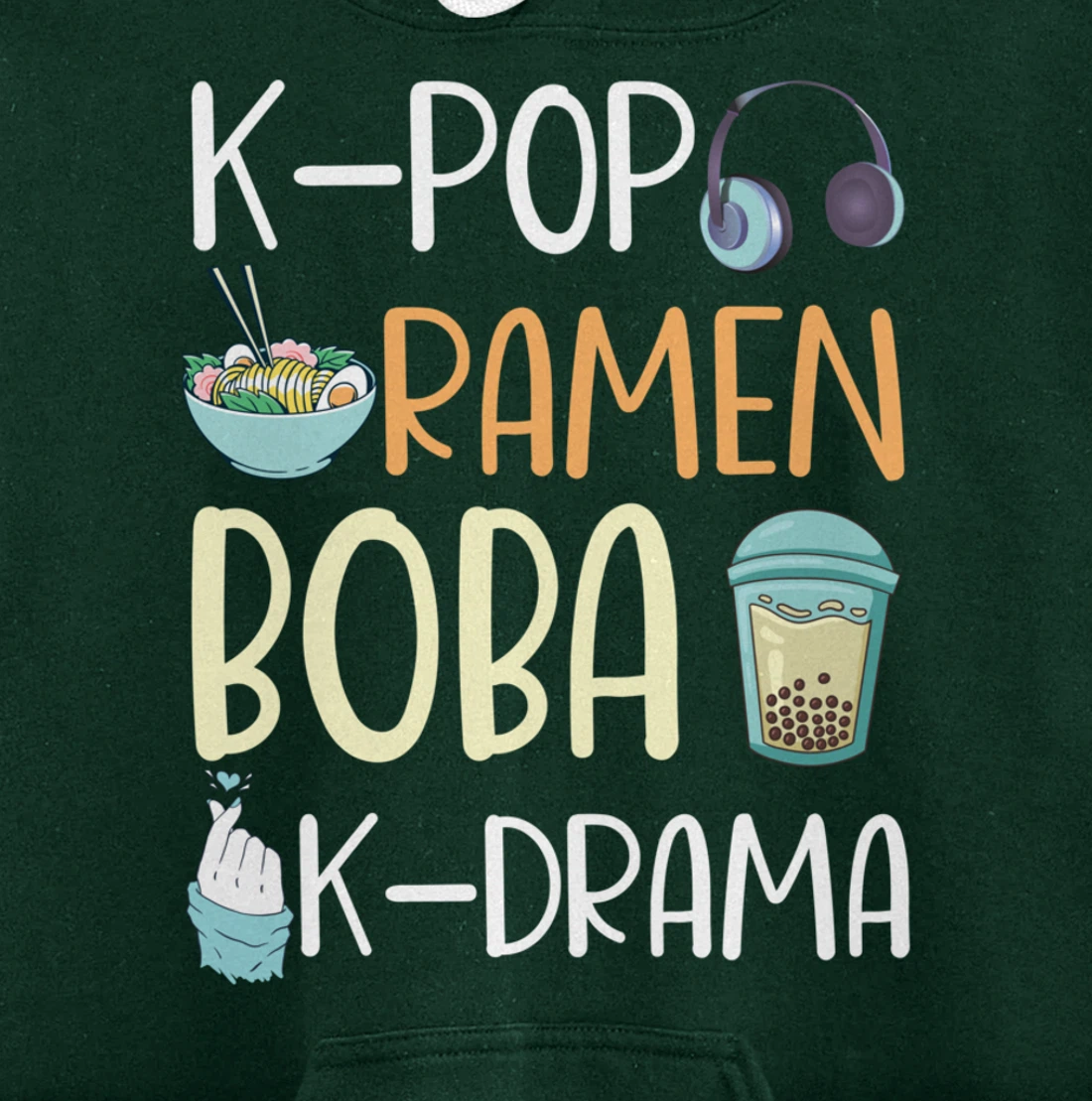 K-Pop Ramen Boba K-Drama Funny Ramen Bubble Tea Lover Pullover Hoodie