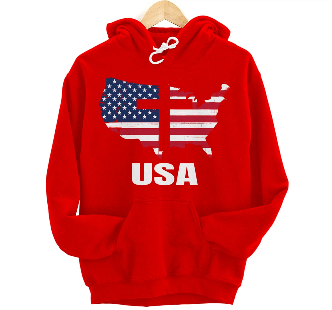 USA Christian John 3.16 Cross Religious Pullover Hoodie