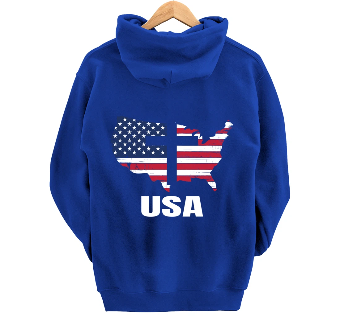 USA Christian John 3.16 Cross Religious Pullover Hoodie