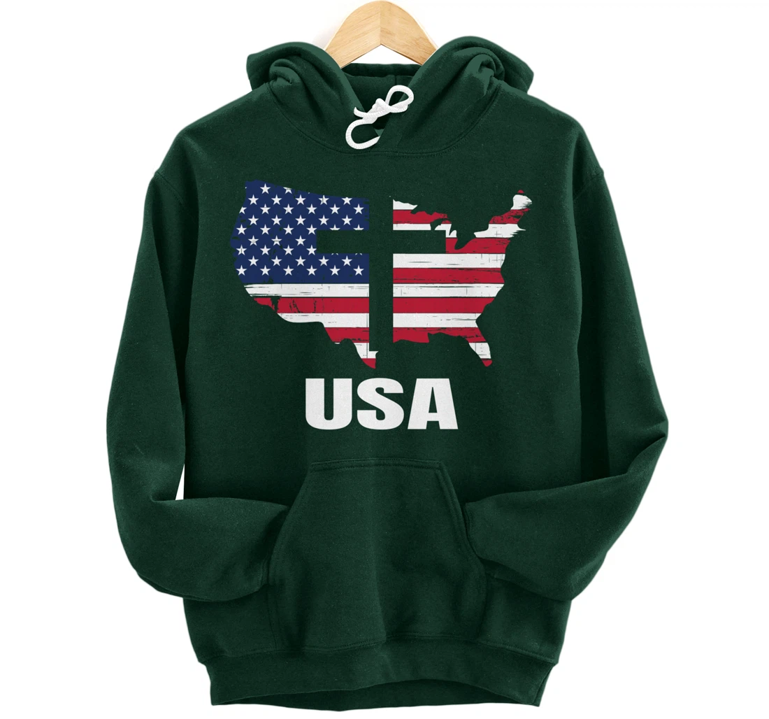 USA Christian John 3.16 Cross Religious Pullover Hoodie