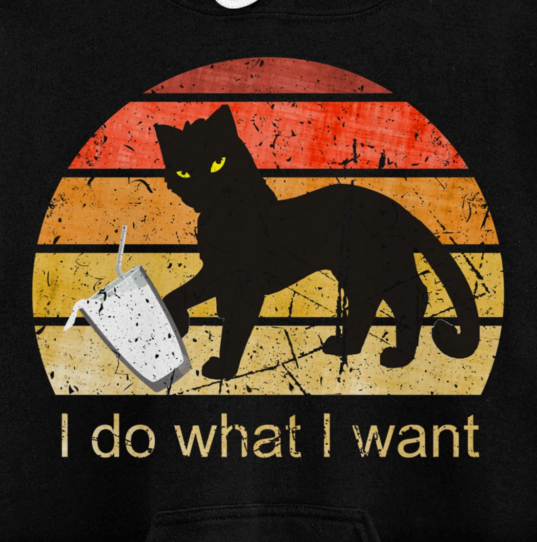 I DO WHAT I WANT CAT, CAT, 70th, 80th, CAT LOVER, VINTAGE Pullover Hoodie