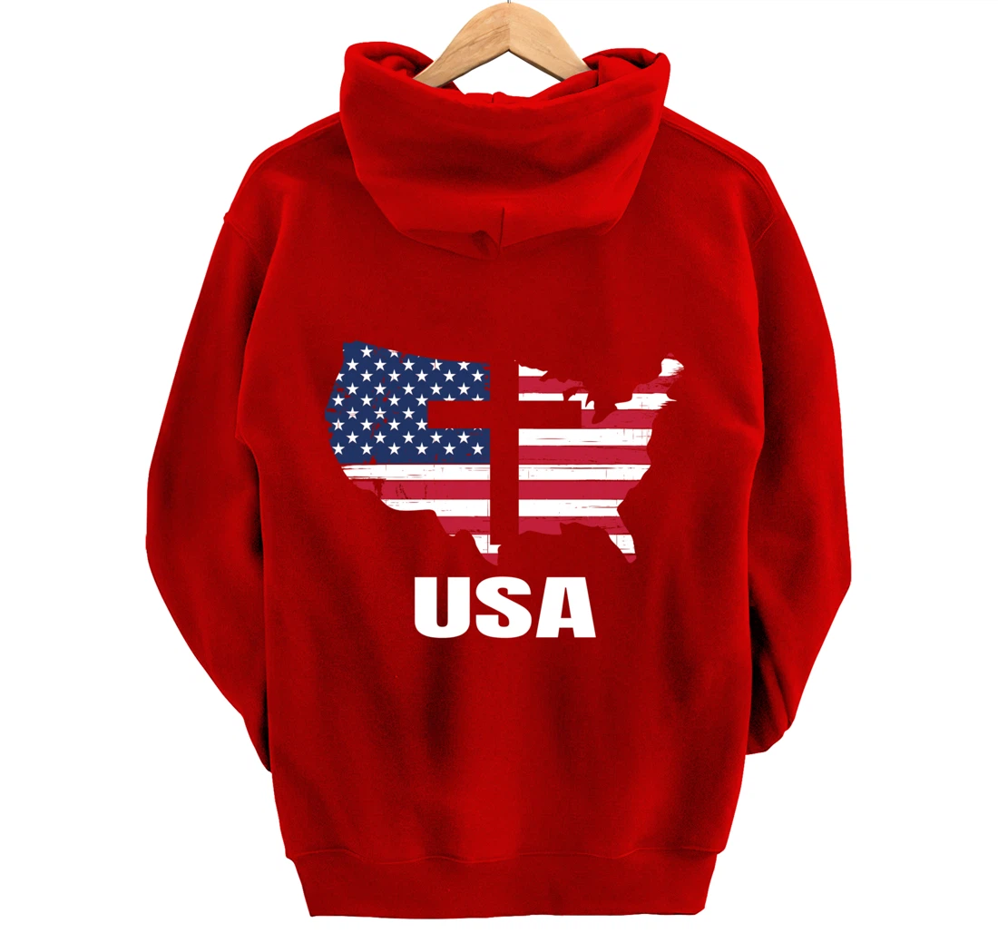 USA Christian John 3.16 Cross Religious Pullover Hoodie